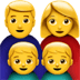 👨‍👩‍👦‍👦 family: man, woman, boy, boy display on Apple